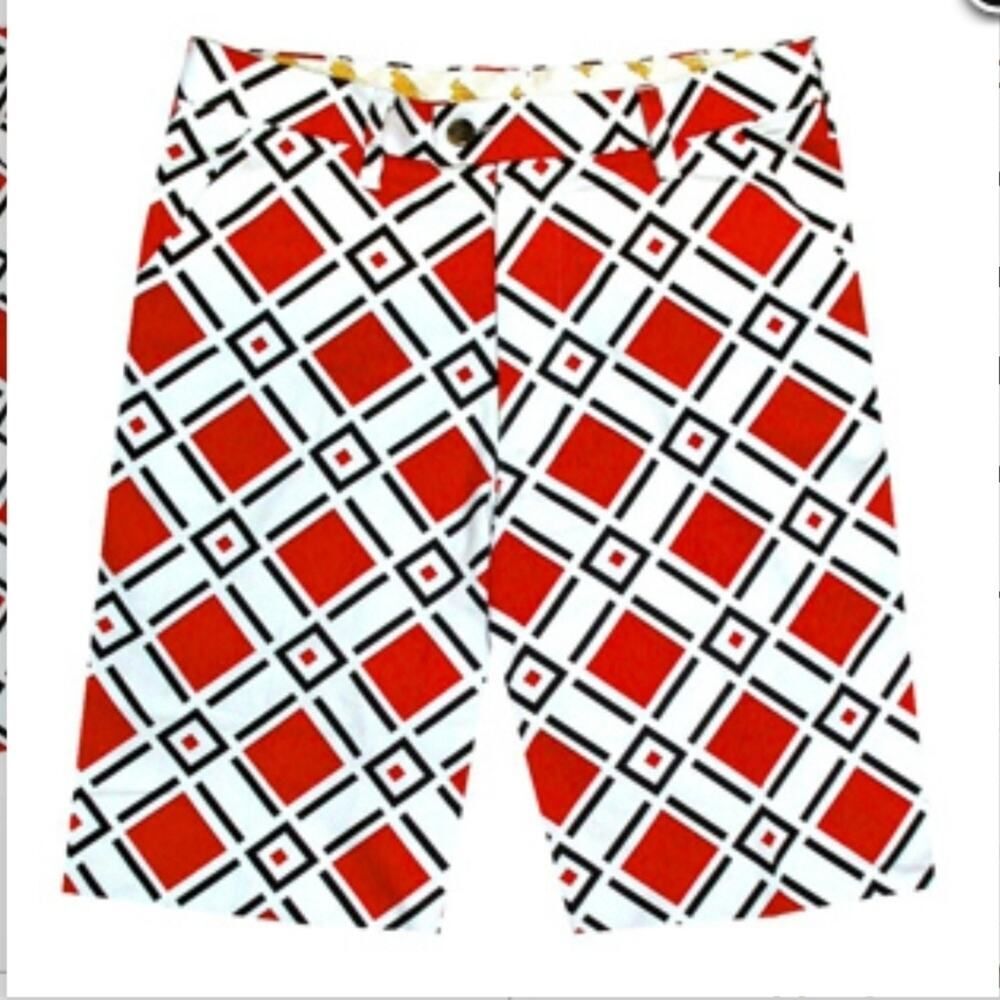 Women's Golf Shorts LOUDMOUTH Danger Argyle Print 8